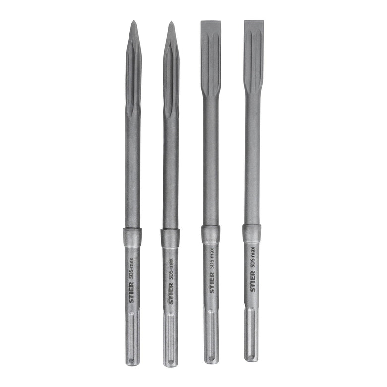 STIER SDS-max chisel set, 4 pieces, 400 x 25 mm / 400 mm
