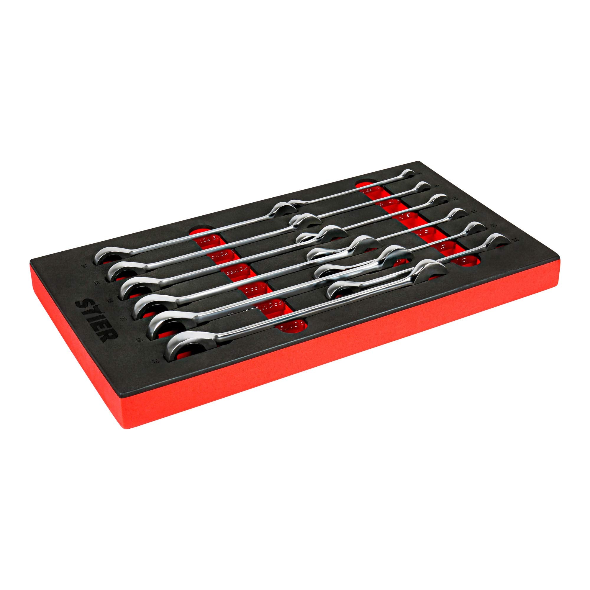 STIER combination ratchet wrench set SW 8 - 19 mm 12-piece made of