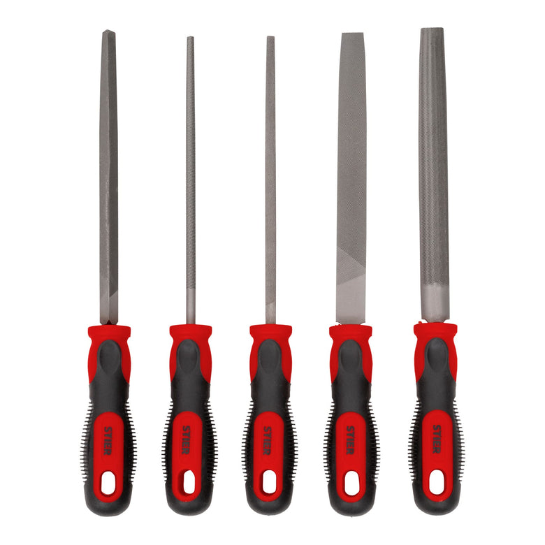 STIER workshop file set, 200 mm H2, 5 pieces in soft foam insert (EVA)
