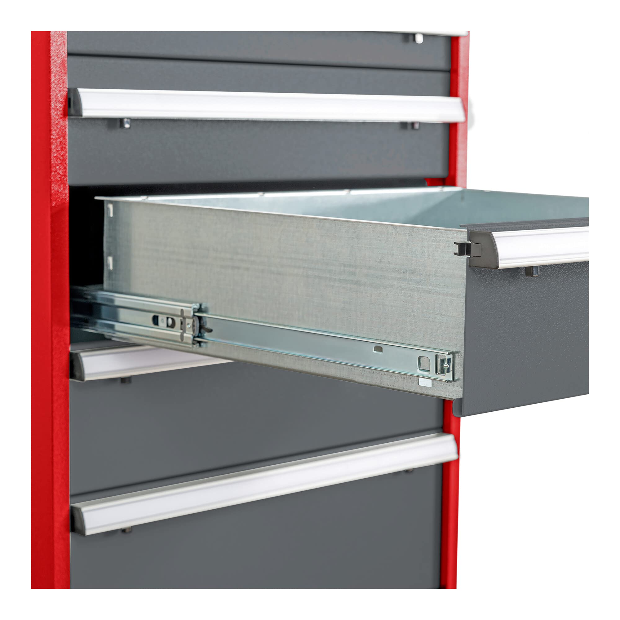 STIER Schubladenschrank mit 8 Schubladen BxTxH 900x575x1220 mm rot/anthrazitgrau