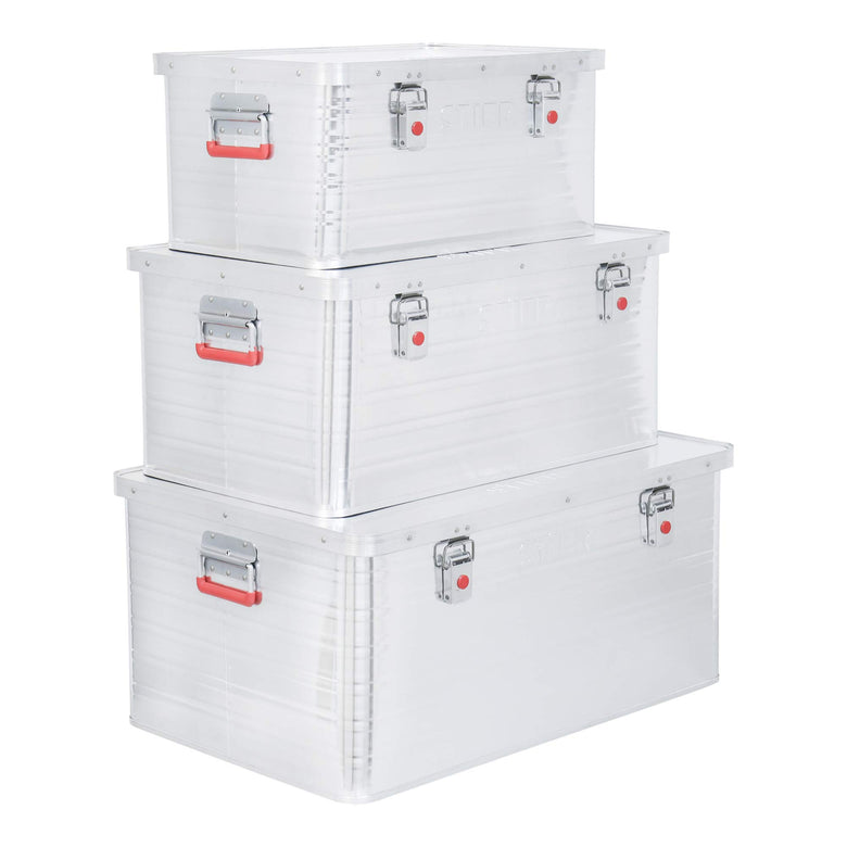 STIER Alubox Aluminiumbox Transportkiste Staub und Spritzwasserschutz div Größen