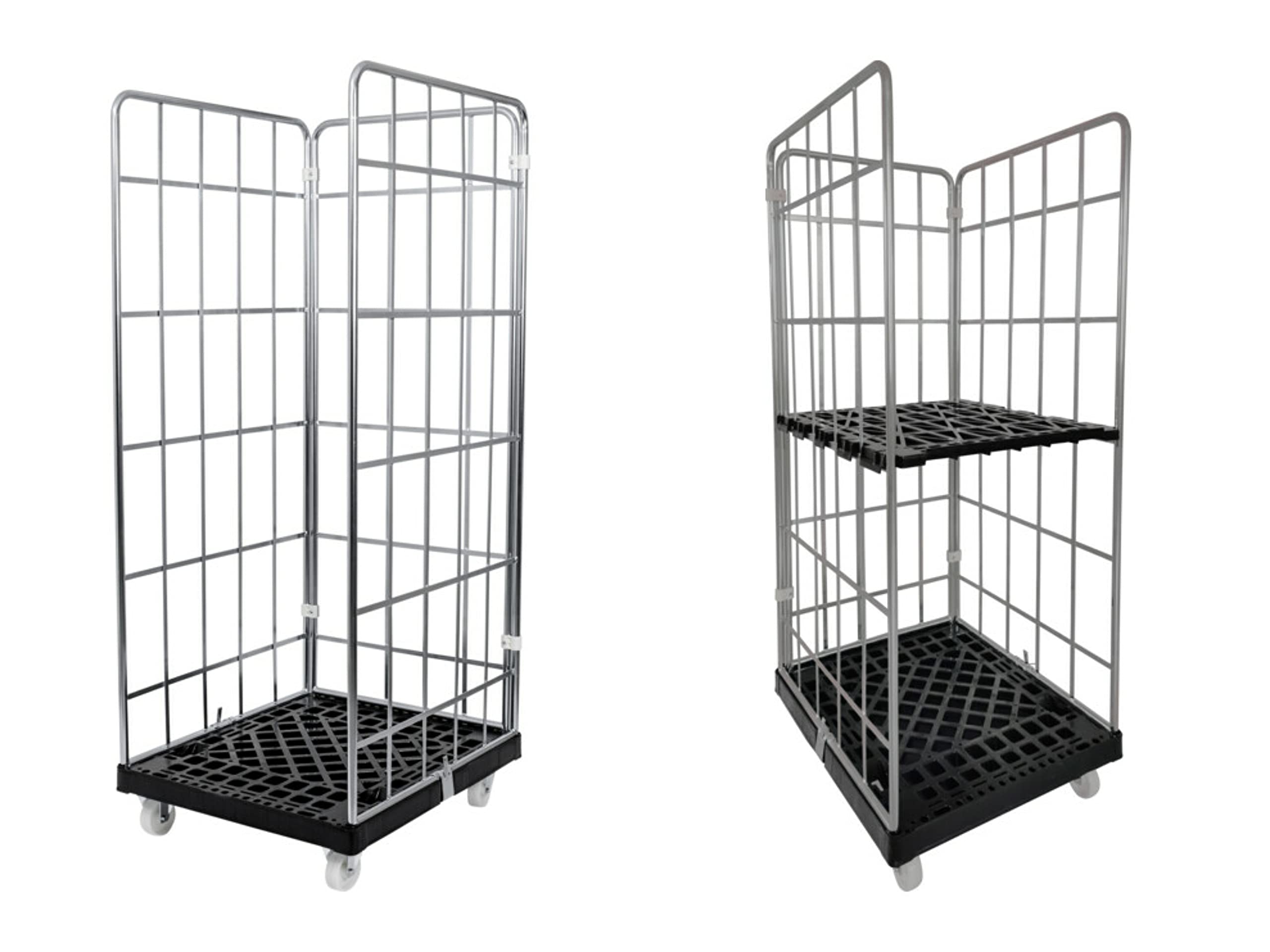STIER roll container 3-sided lattice box lattice trolley galvanized various heights