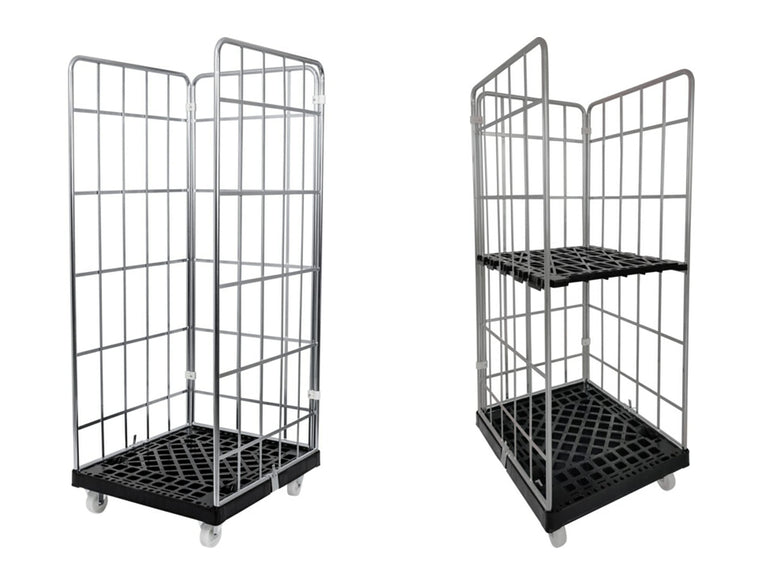 STIER roll container 3-sided lattice box lattice trolley galvanized various heights