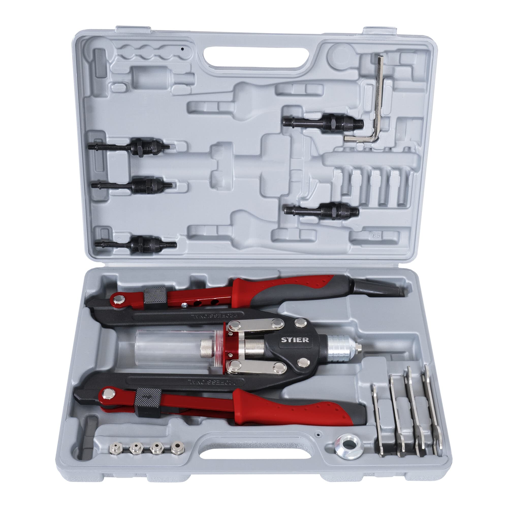 STIER universal riveting pliers set 11-piece riveting pliers for blind rivets and