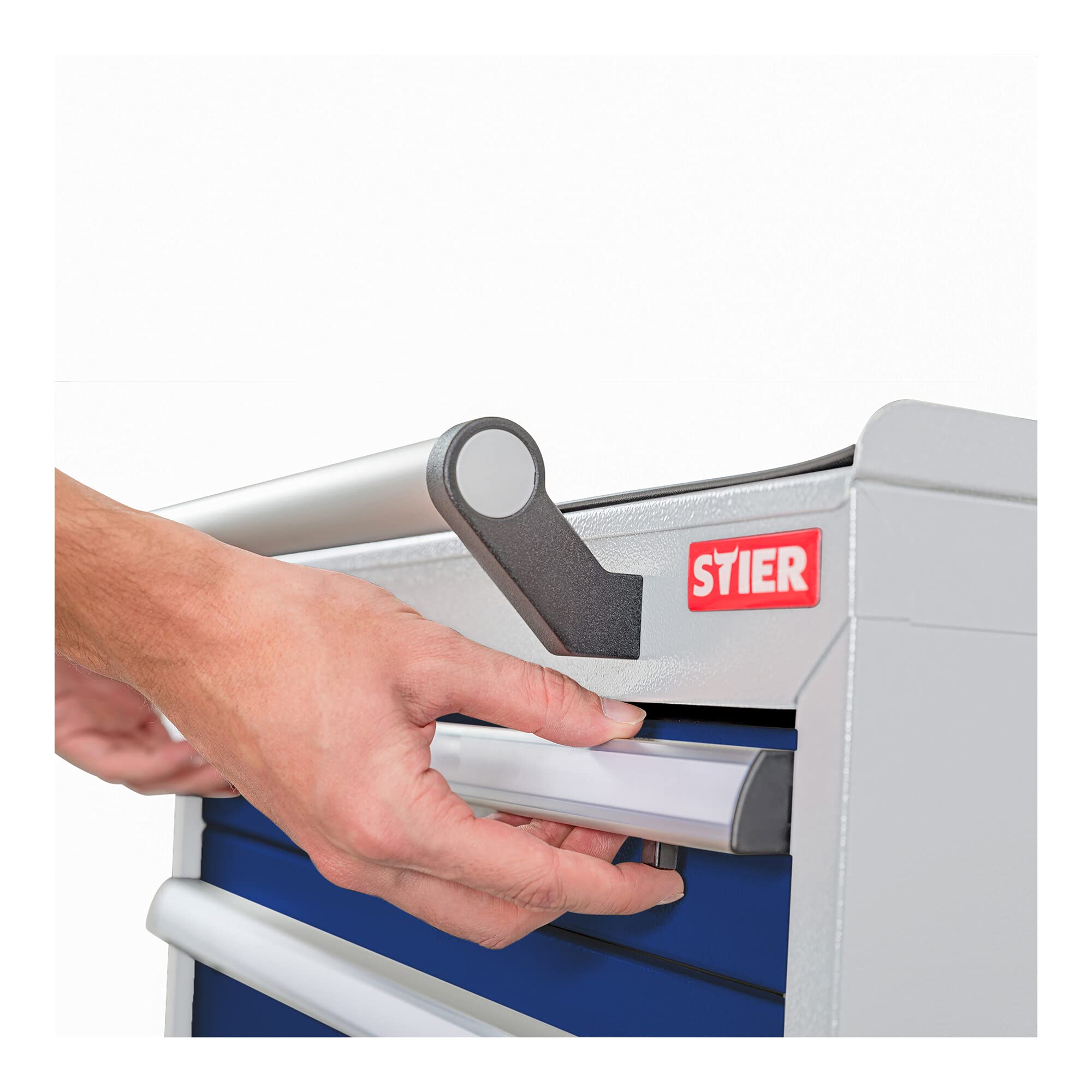STIER Mobiler Schubladenschrank mit 6 Schubladen 600x575x1090 Enzianblau und