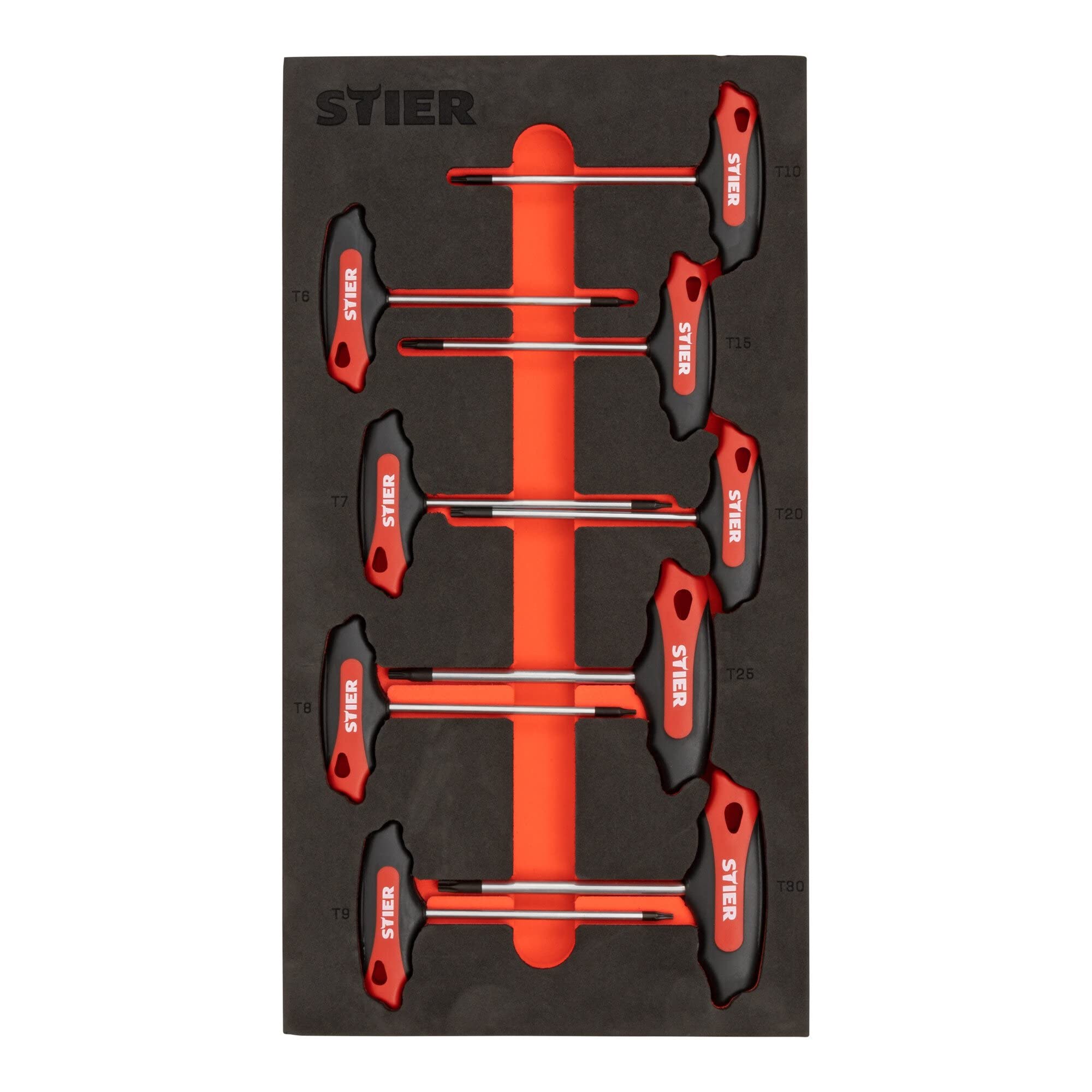 STIER T-handle screwdriver set Torx TX15 - TX45 mm 6-piece in