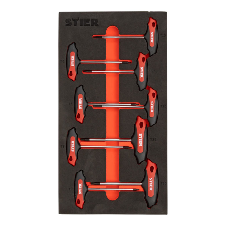STIER T-handle screwdriver set Torx TX15 - TX45 mm 6-piece in