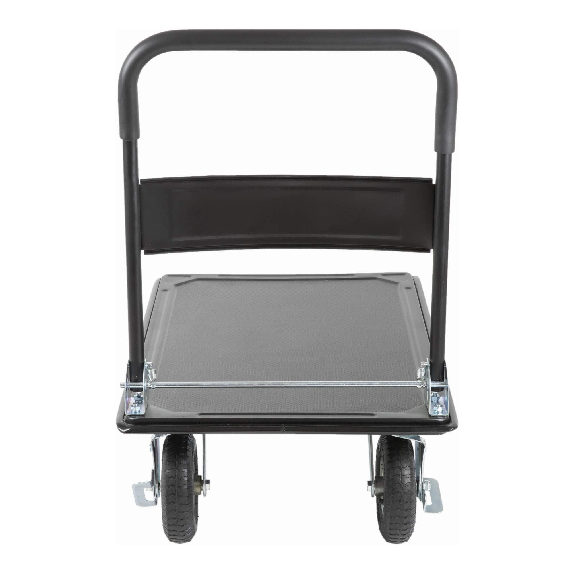 STIER platform trolley load capacity 300kg pneumatic tires parking brake