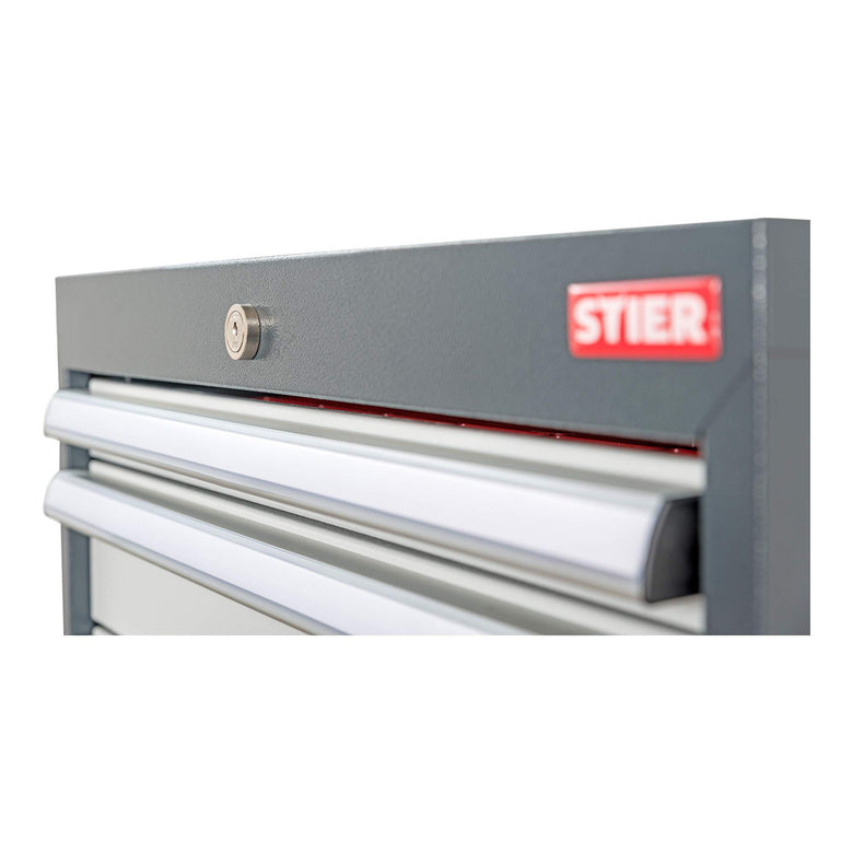 STIER Werkbank BxTxH 2000x600x1060 mm mit 1 Schrankgehäuse der Breite 900 mm RAL