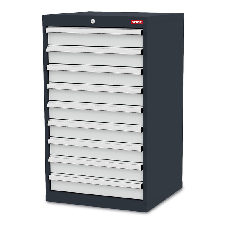 STIER Schubladenschrank mit 9 Schubladen BxTxH 600x575x1020 mm