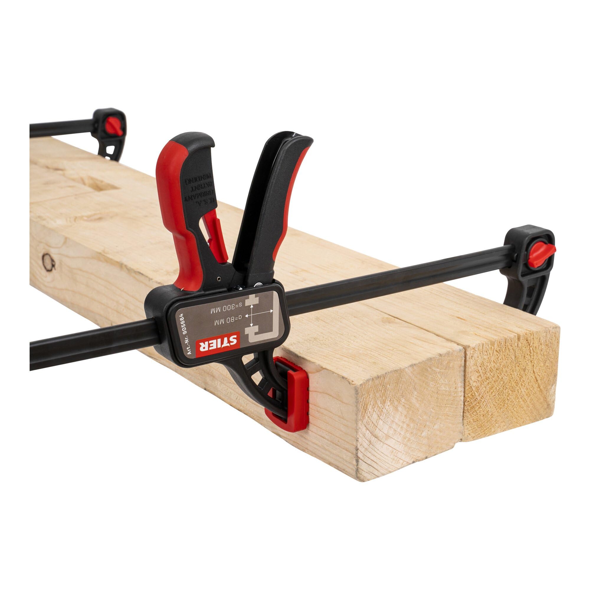 STIER one-hand clamp 300 mm clamping width 80 mm projection for clamping and spreading
