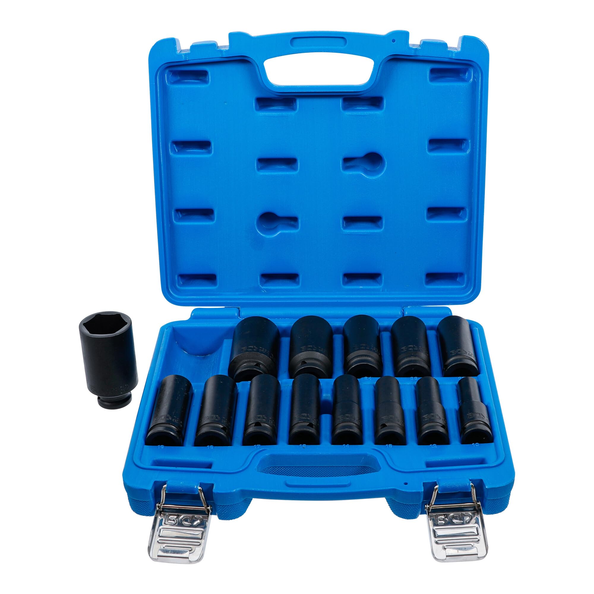 BGS Kraft-Steckschlüssel-Einsatz-Satz Sechskant Antrieb Innenvierkant 12,5 mm SW
