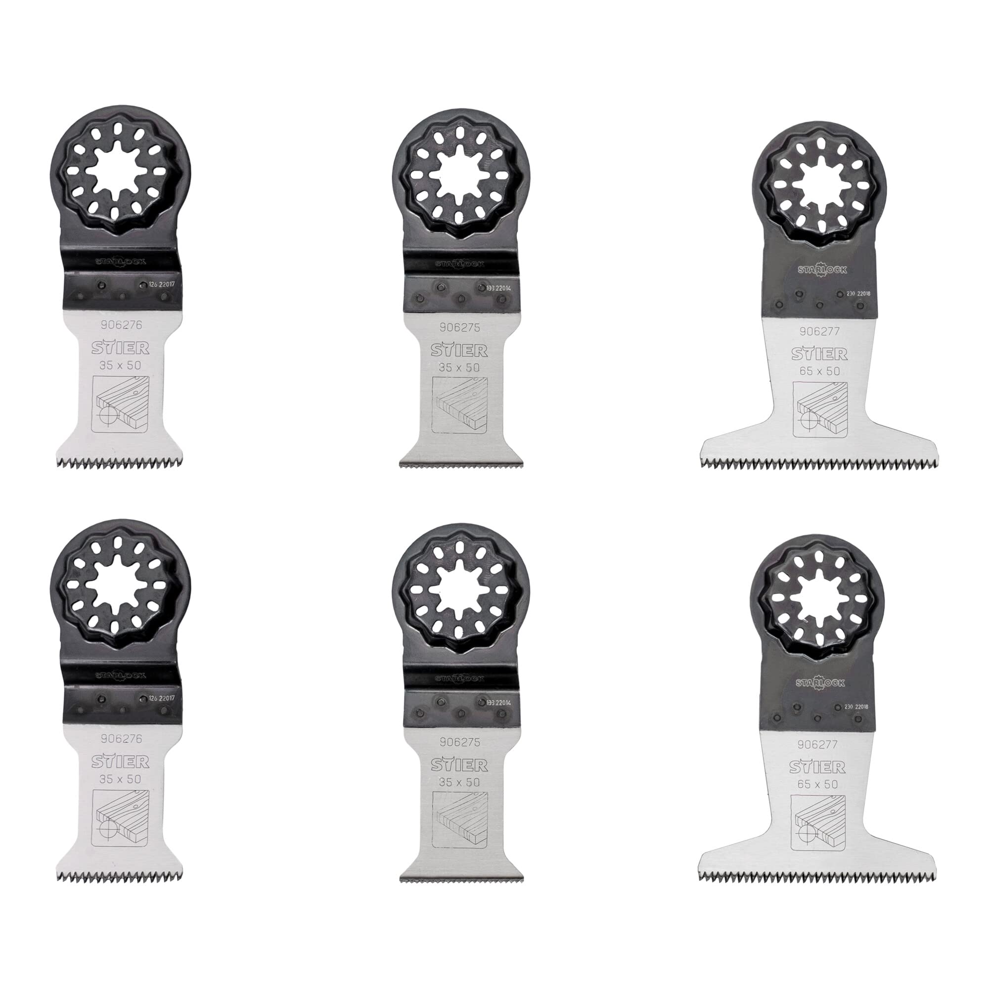 STIER Starlock Multitool Saw Blades for Wood, 6-Piece | Set of Saw Blades for Wood |