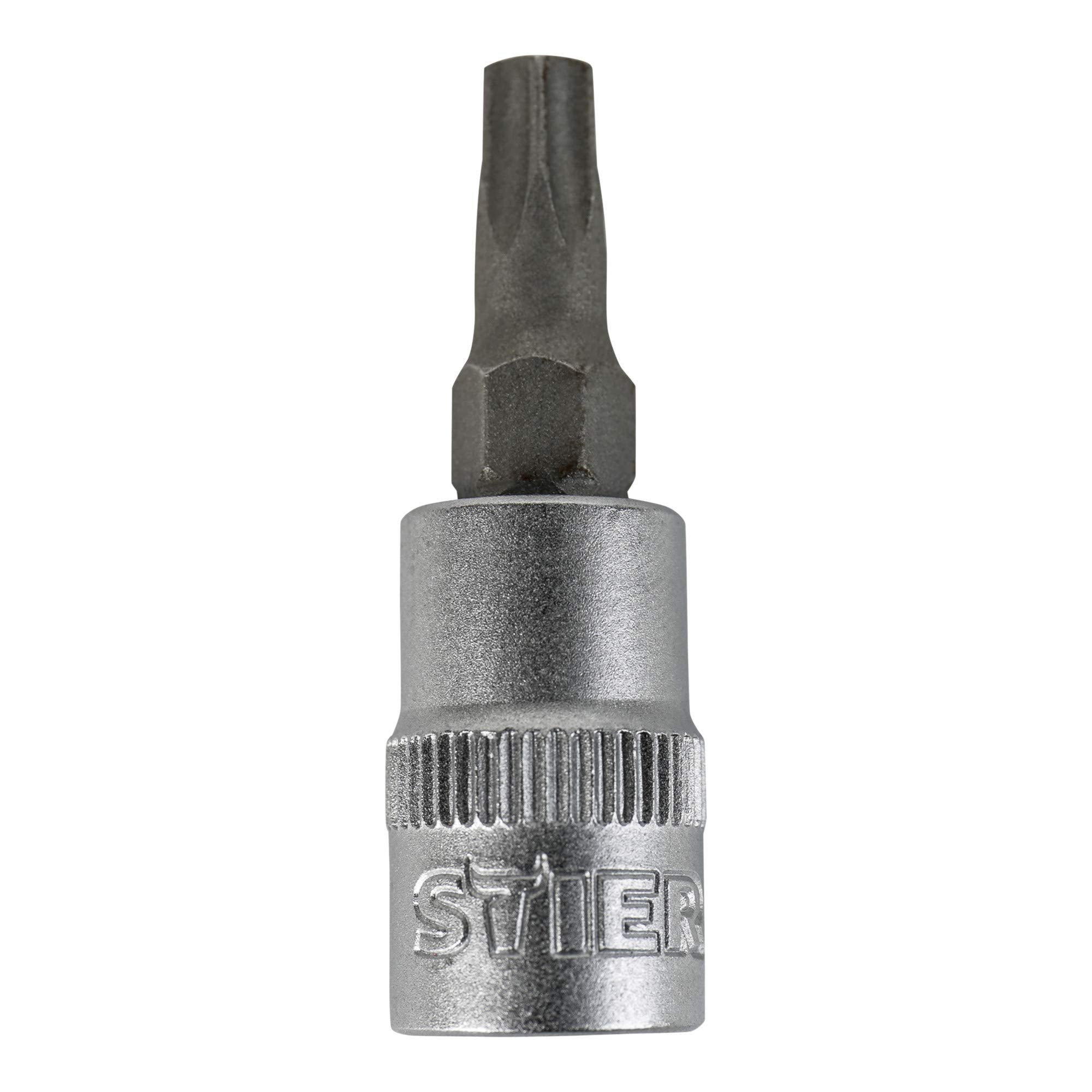 STIER Torx-Bit-Steckschlüsseleinsatz 1/4'' Torx 8-30 Schraubendreher-Einsatz
