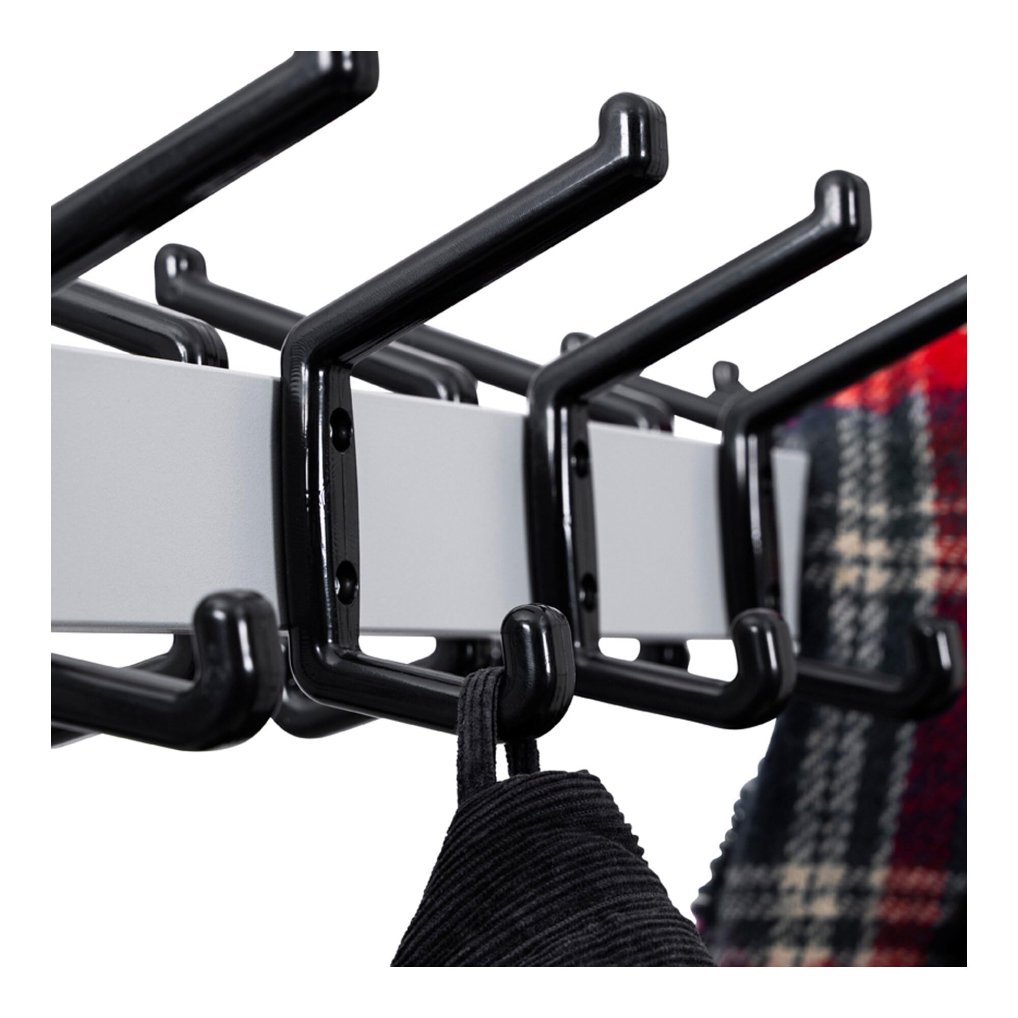 STIER coat rack powder-coated 16 hooks flexible with castors for