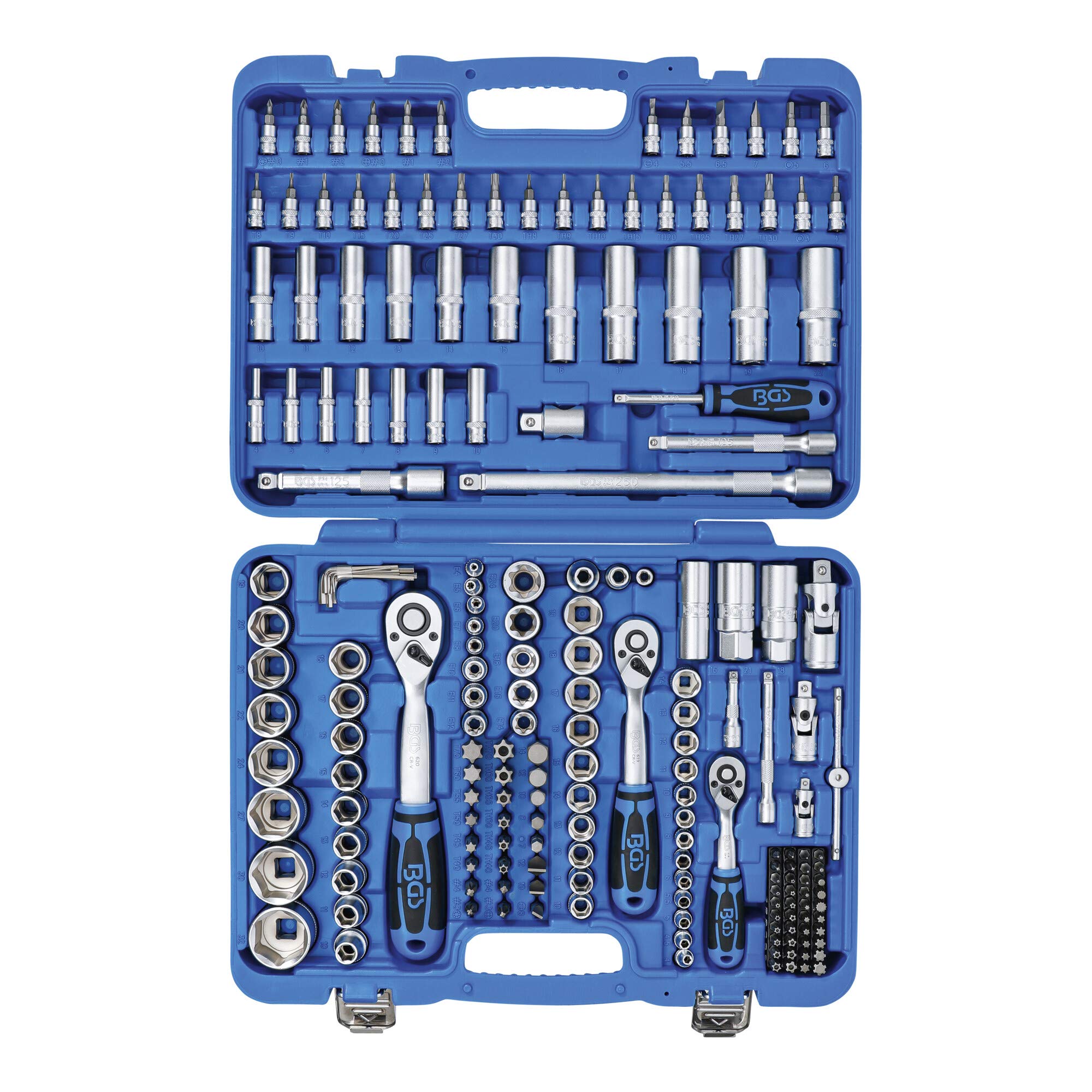 BGS Steckschlüssel-Satz Sechskant, Antrieb 6,3 mm (1/4"), 10 mm (3/8"), 12,5 mm