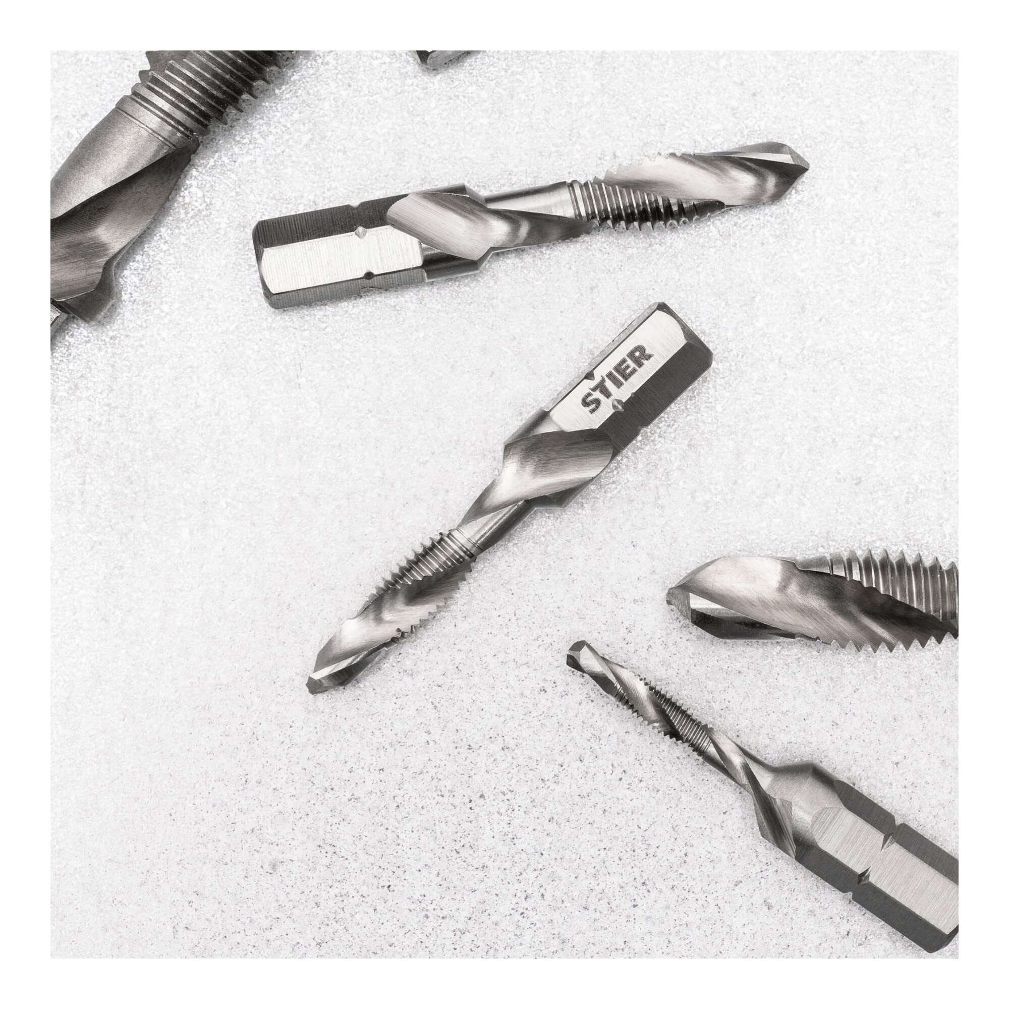 STIER combination tap bit M3 to M10 DIN 3126 HSS-G 1/4" hexagon