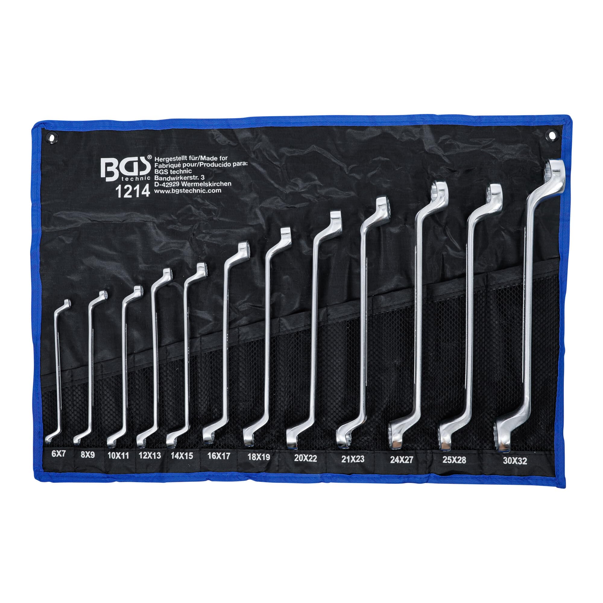 BGS Doppel-Ringschlüssel-Satz gekröpft SW 6 x 7 - 30 x 32 mm 12-tlg.