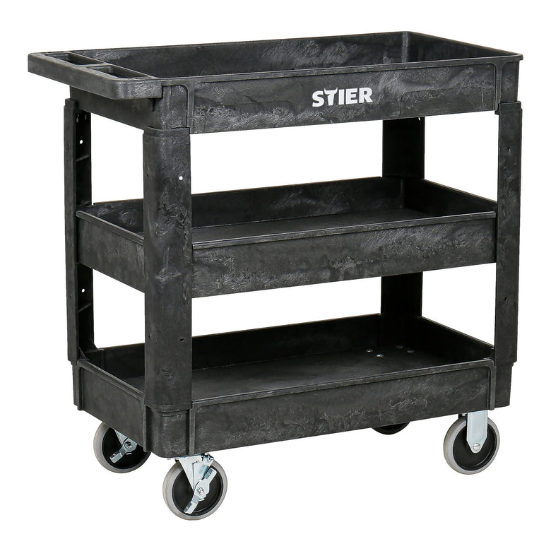 STIER plastic multi-purpose trolley with 2 or 3 levels, multi-purpose trolley up to 250 kg