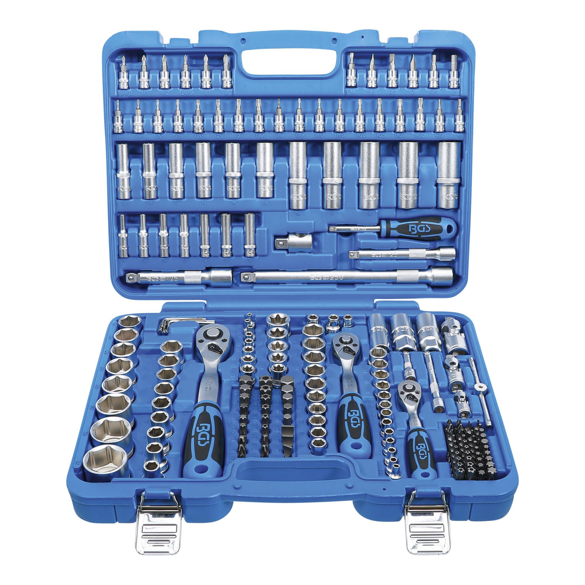 BGS Steckschlüssel-Satz Sechskant, Antrieb 6,3 mm (1/4"), 10 mm (3/8"), 12,5 mm