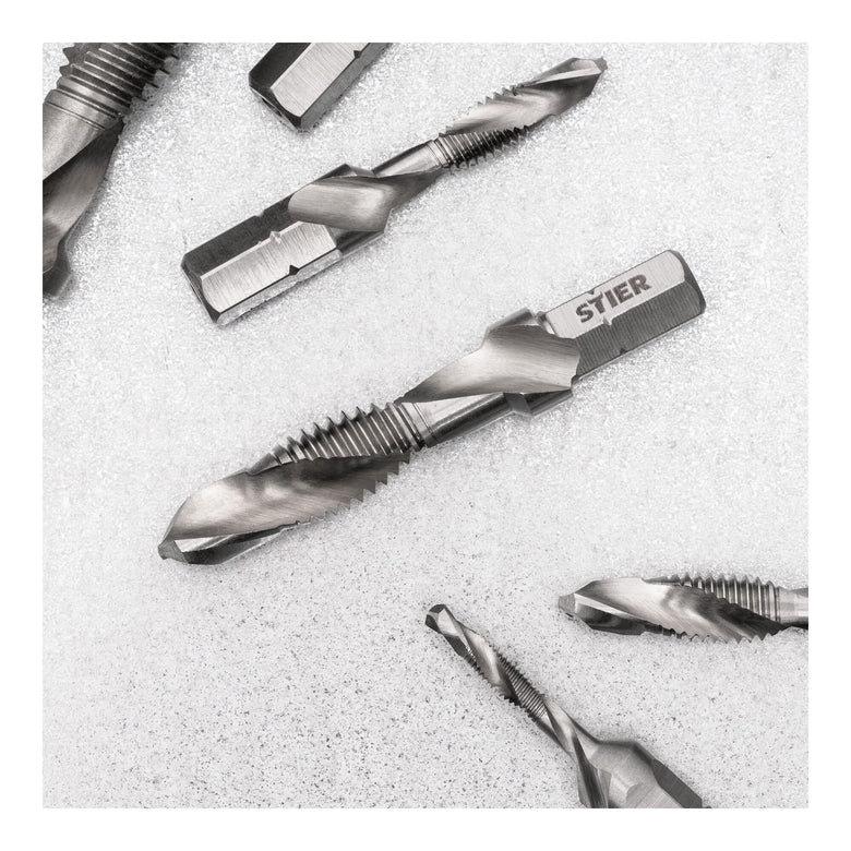 STIER combination tap bit M3 to M10 DIN 3126 HSS-G 1/4" hexagon