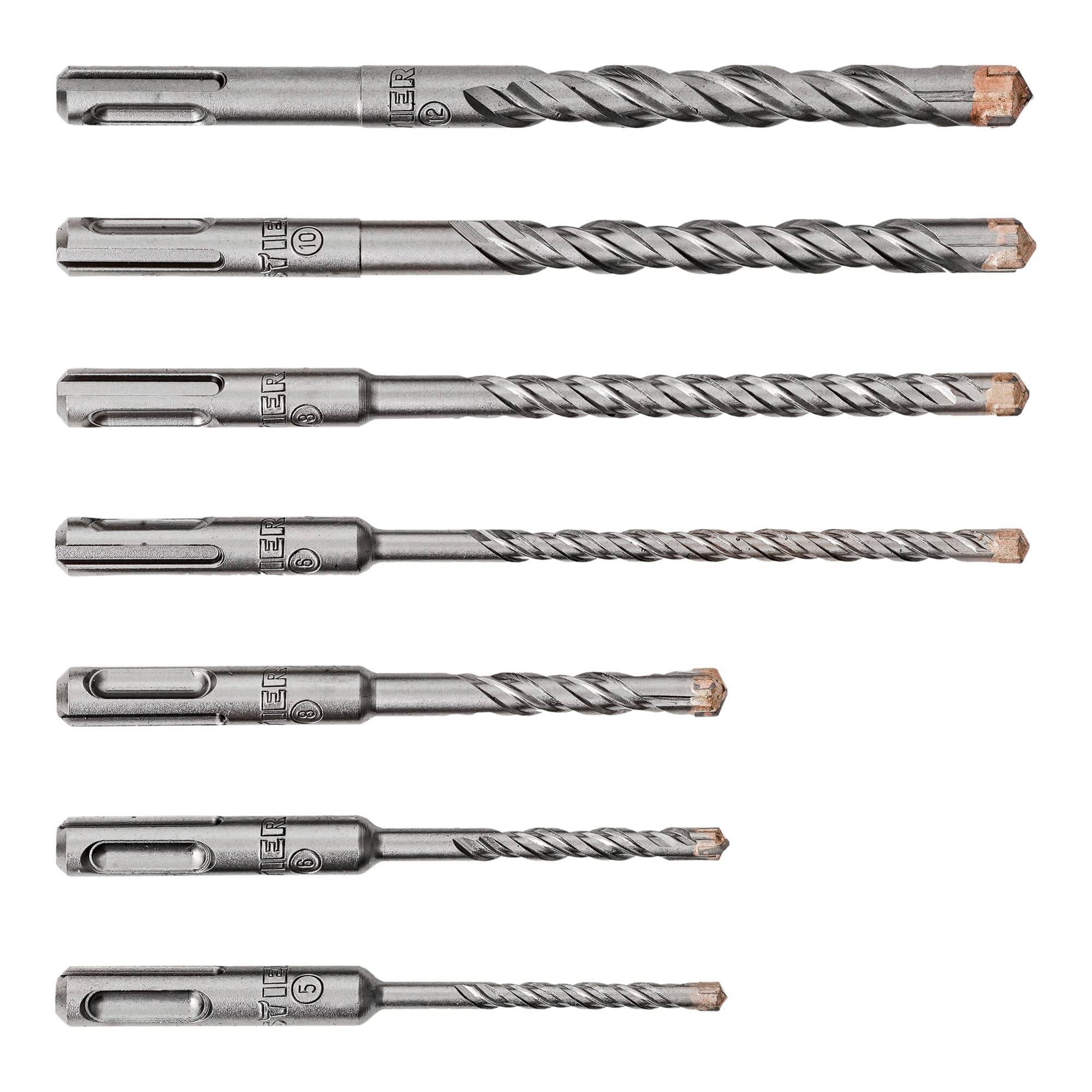 STIER Hammer Drill Set Premium SDS-plus 7-piece right-cutting all common