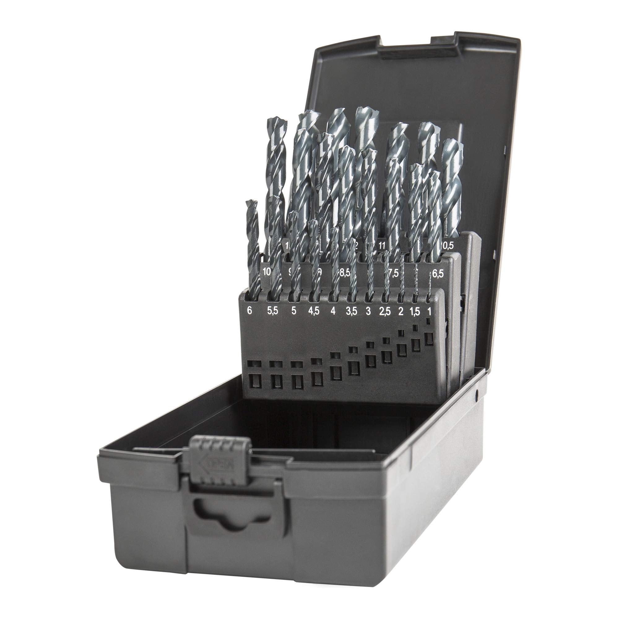 STIER twist drill set (1 to 13 mm) HSS-R metal drill steel drill 25 pieces