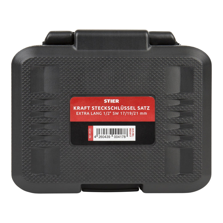STIER power socket wrench set professional extra long sockets 130 mm 1/2" SW 17/19/21