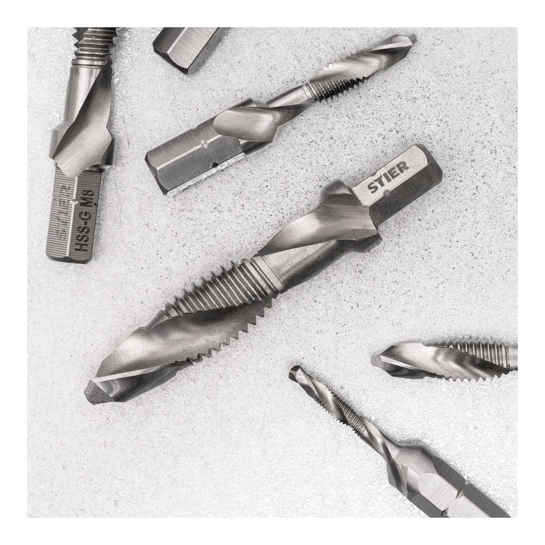 STIER combination tap bit M3 to M10 DIN 3126 HSS-G 1/4" hexagon