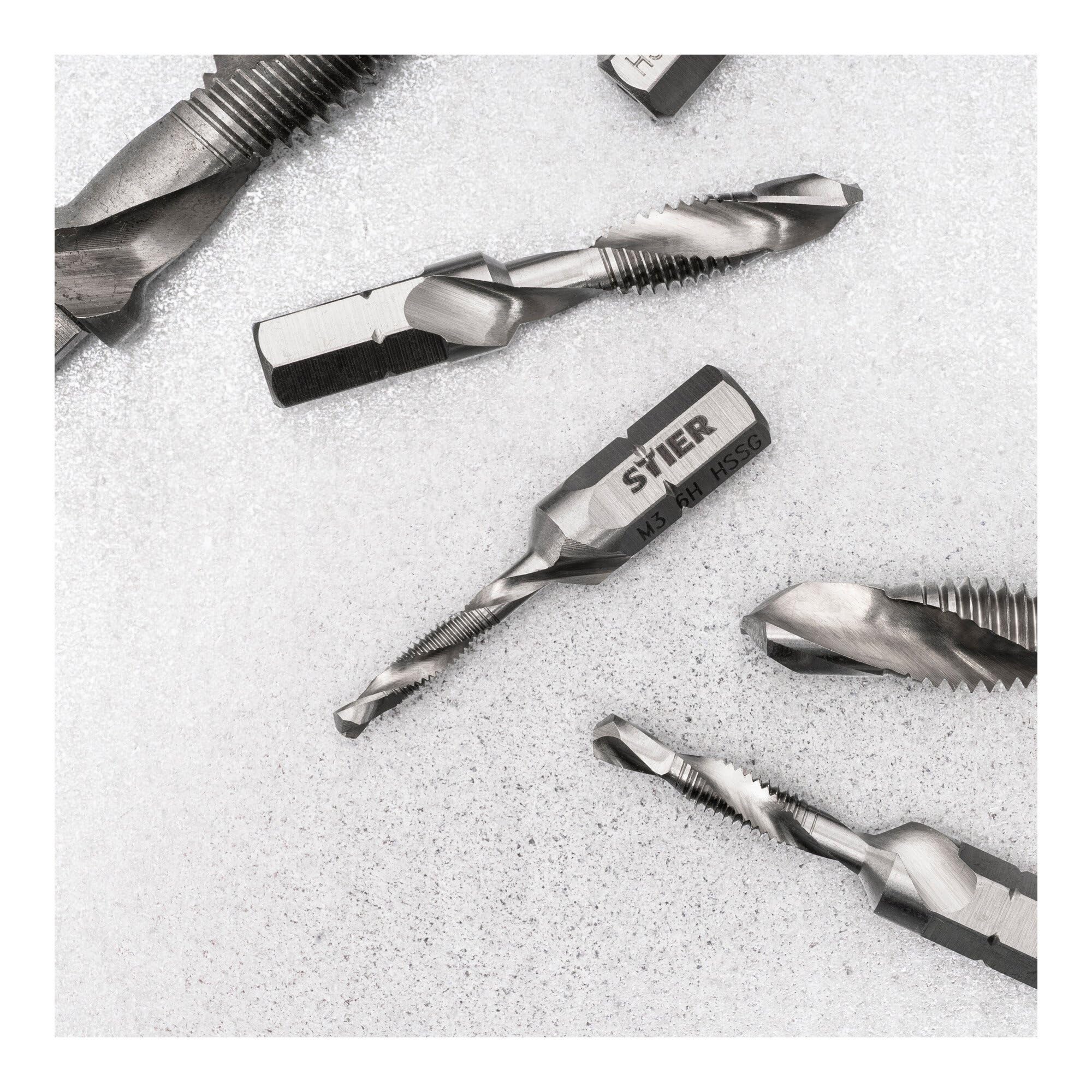 STIER combination tap bit M3 to M10 DIN 3126 HSS-G 1/4" hexagon