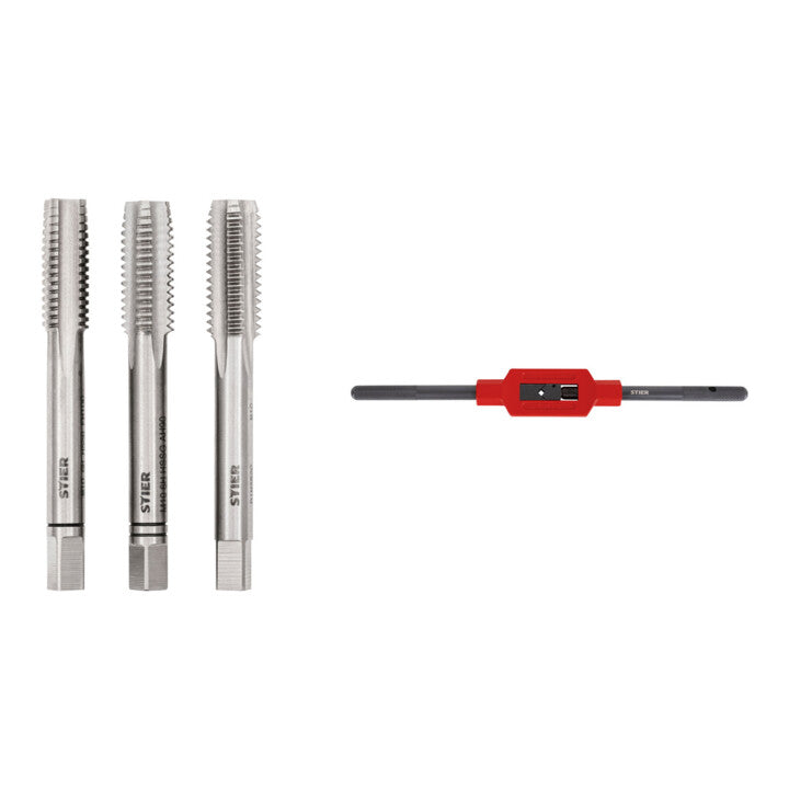 Set Stier STIER Handgewindebohrer Satz 3-tlg. DIN 352 HSS-G M 10 + STIER Windeisen DIN 1814 Nr. 2