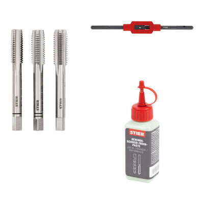Set Stier STIER Handgewindebohrer Satz 3-tlg. DIN 352 HSS-G M 10 + STIER Windeisen DIN 1814 Nr. 2 + STIER Gewindeschneidpaste Bohrpaste 100 ml Wasser-/ Seifenbasis