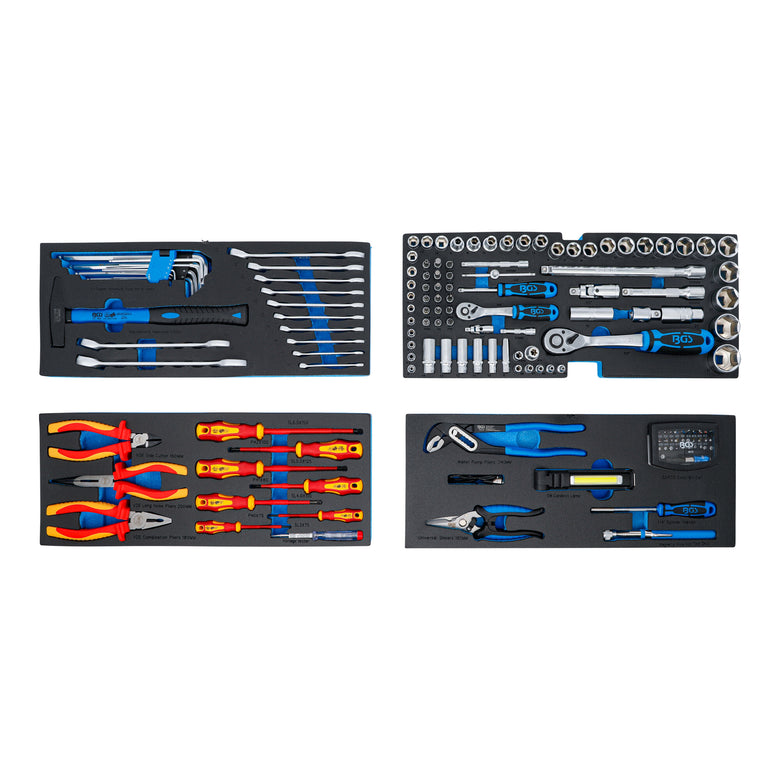 BGS Elektriker-Metall-Werkzeugkoffer 3350, 3 Schubladen, mit 147 Werkzeugen