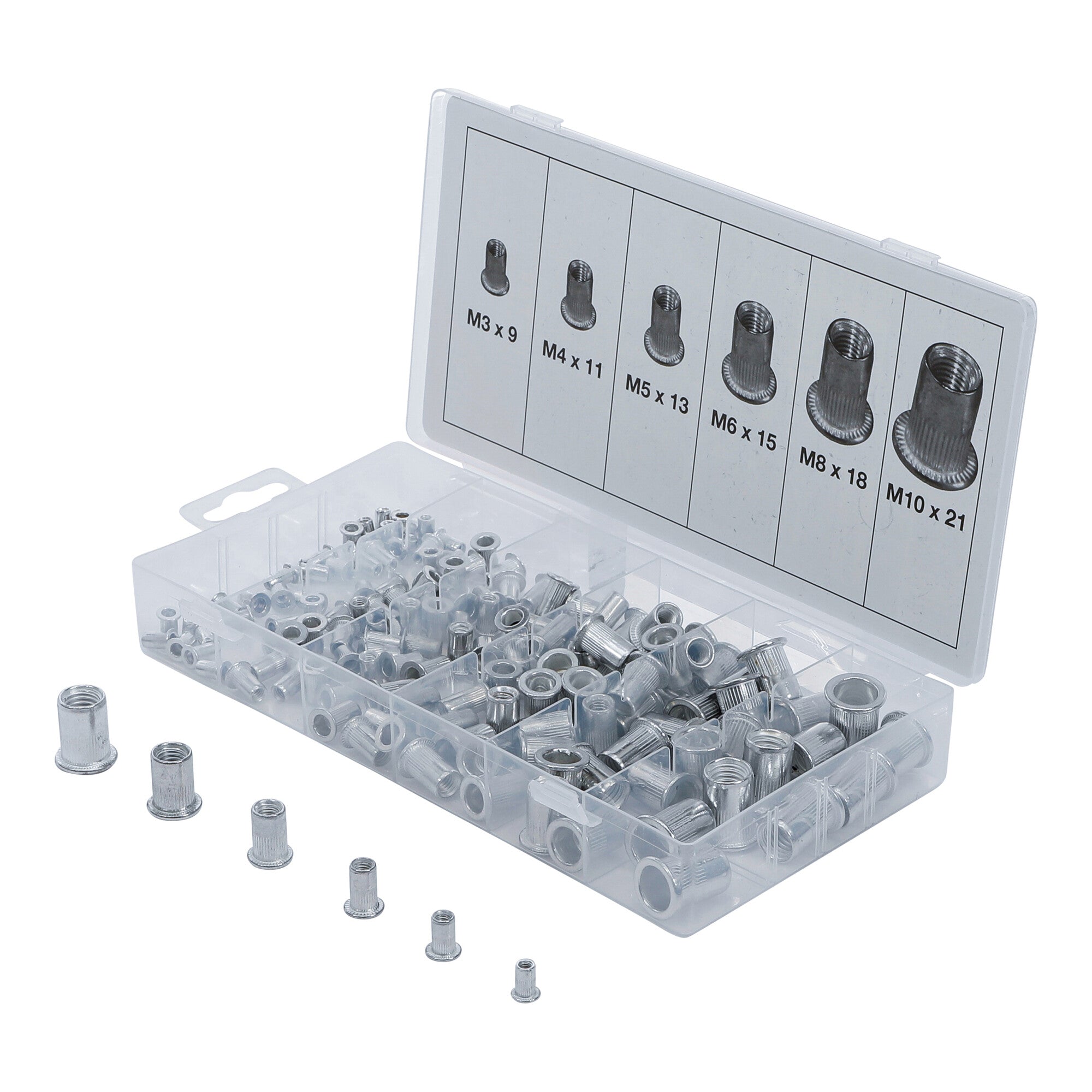 BGS Nietmuttern-Sortiment Aluminium 150-tlg.