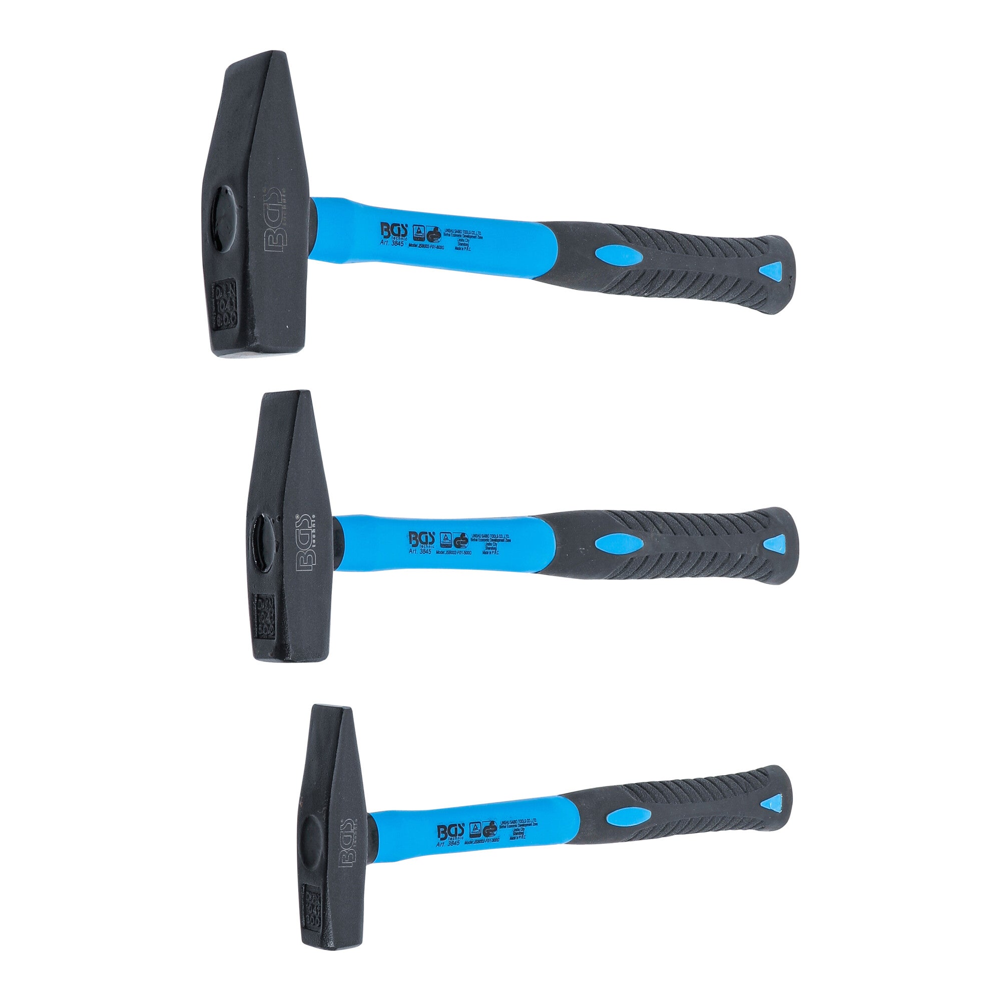 BGS Schlosserhammer-Satz Fiberglasstiel DIN 1041 300 / 500 / 800 g 3-tlg.