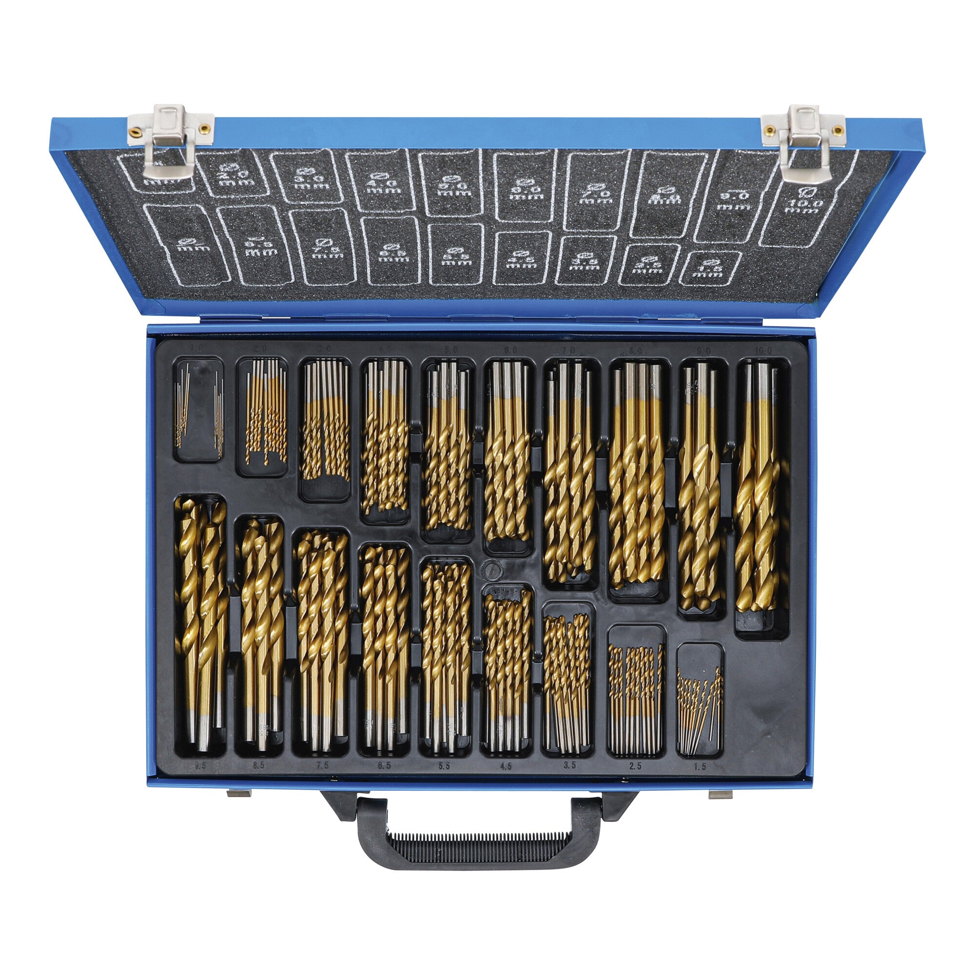 BGS Spiralbohrer-Satz HSS titan-nitriert 1 - 10 mm, 170-tlg.