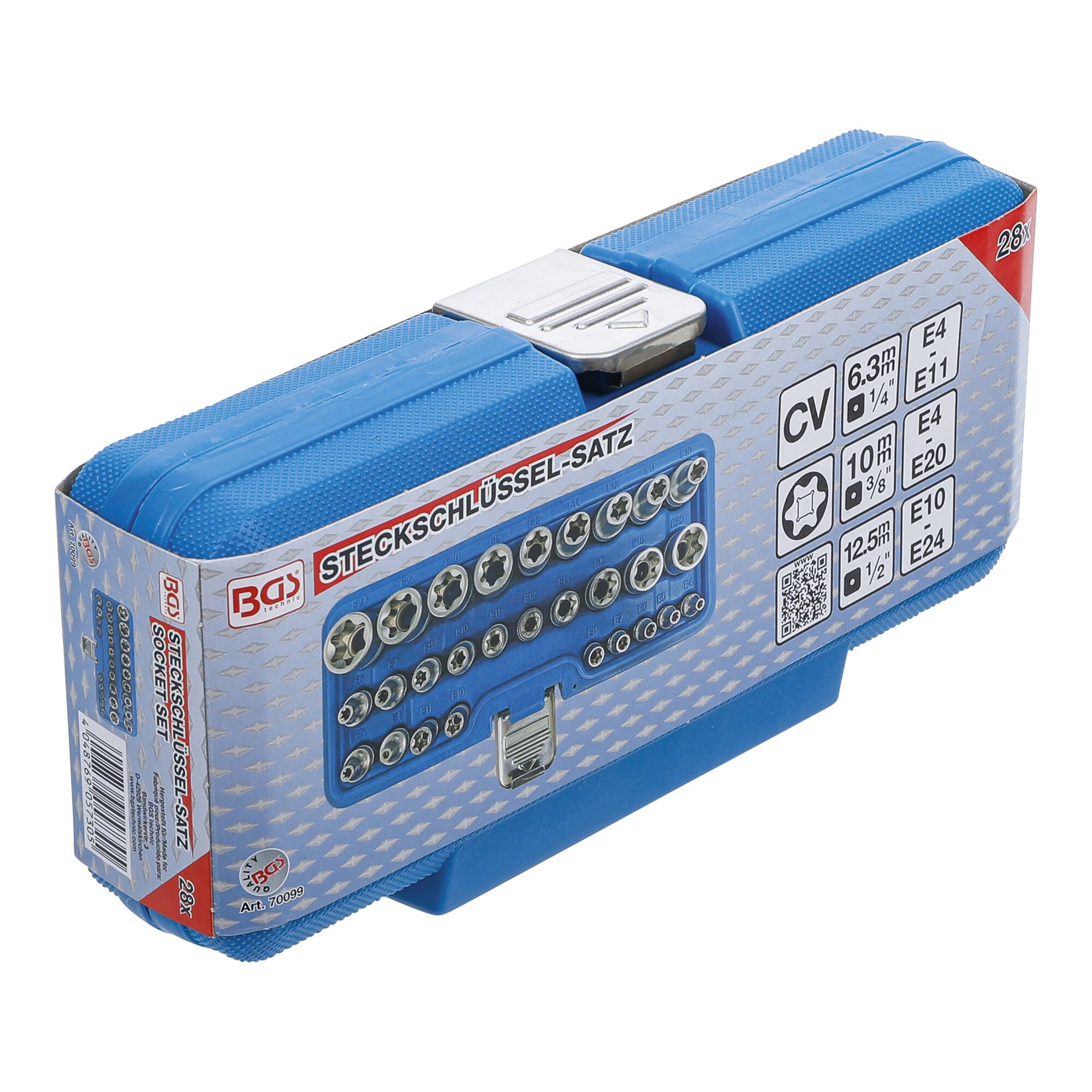 BGS Steckschlüssel-Einsatz-Satz E-Profil Antrieb Innenvierkant 6,3 mm (1/4") /
