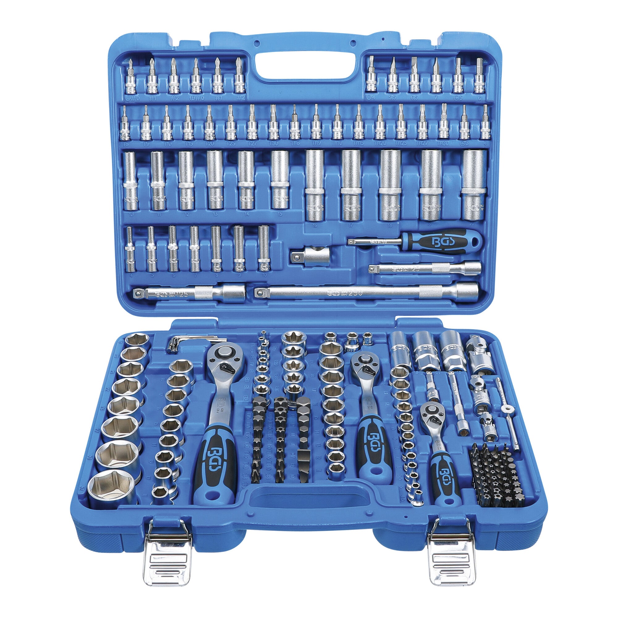 BGS Steckschlüssel-Satz Sechskant, Antrieb 6,3 mm (1/4"), 10 mm (3/8"), 12,5 mm