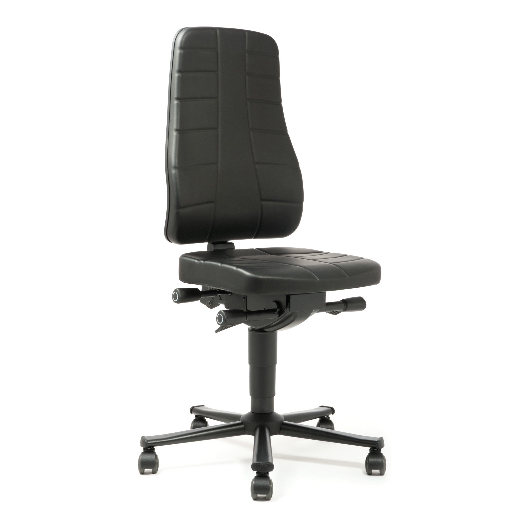 bimos Arbeitsstuhl All-In-One Highline mit Rollen und Kunstleder schwarz