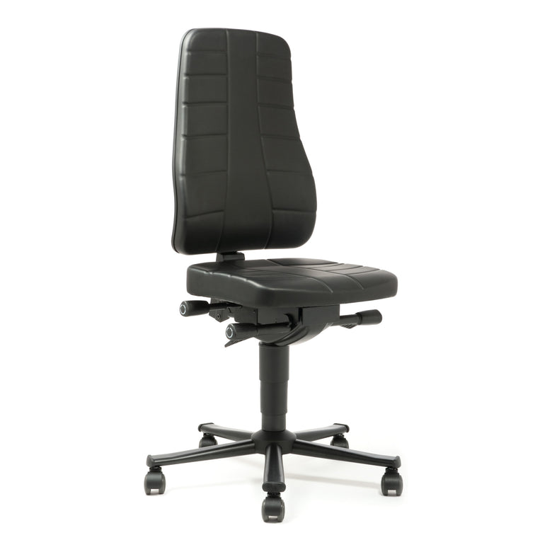 bimos Arbeitsstuhl All-In-One Highline mit Rollen und Kunstleder schwarz
