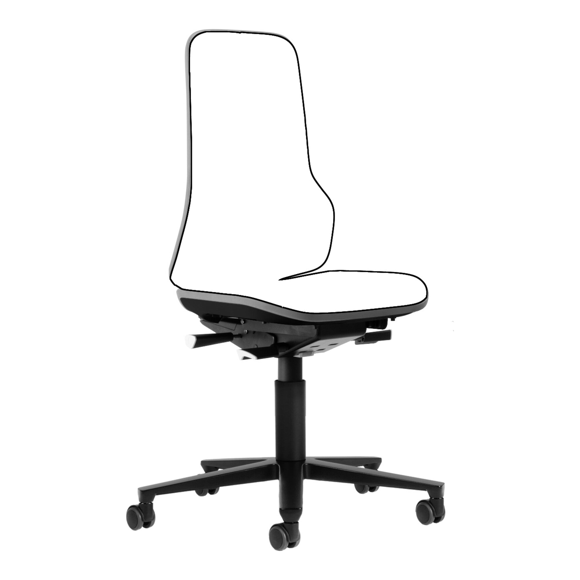 bimos Arbeitsstuhl Neon Basisstuhl mit Rollen Flexband grau Sitzhöhe 450-620 mm