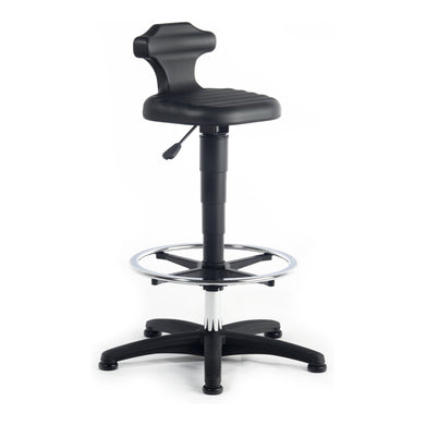 bimos StehhilfeFlex mit Gleiter und Fußring PU-Schaum schwarz Sitzhöhe 500-780