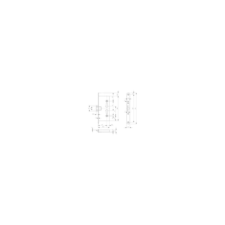 BKS FS-Einsteckschloss 1125 PZW 24/65/72/9mm DIN L/R verz.rd