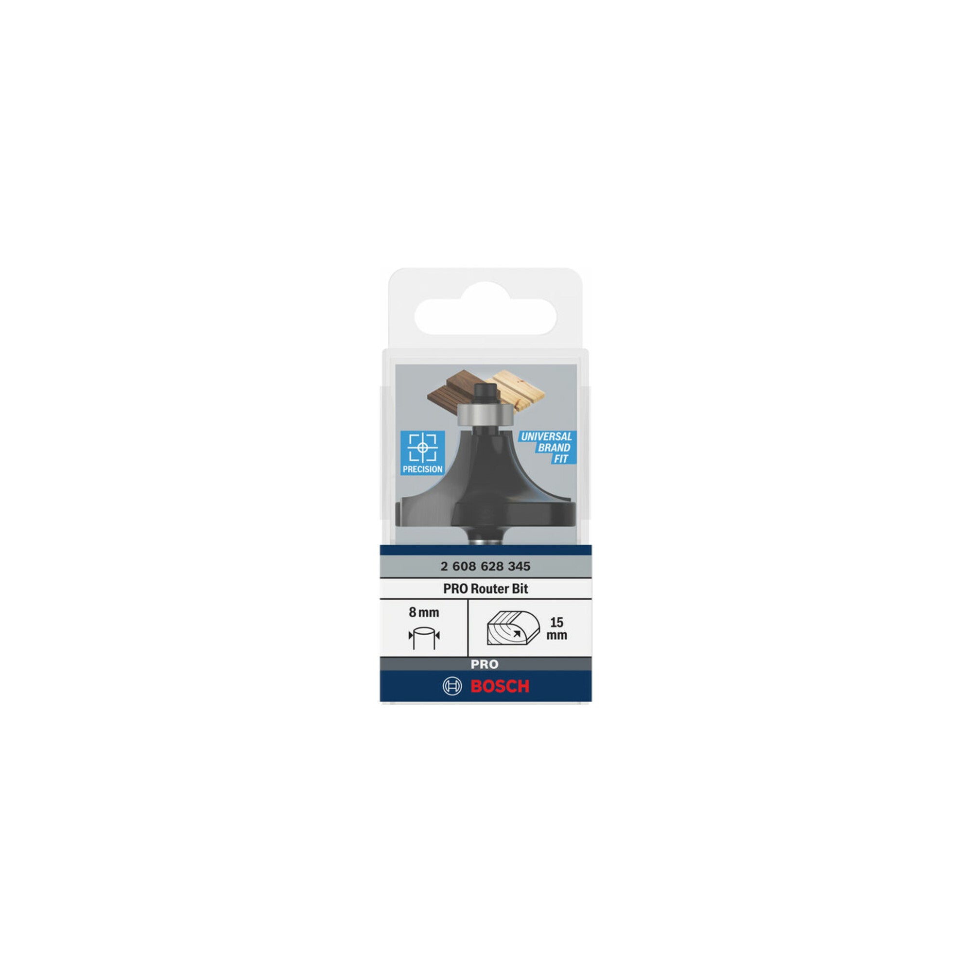 Bosch Abrundfräser Standard for Wood 8 mm R1 15 mm L 22 mm G 66 mm