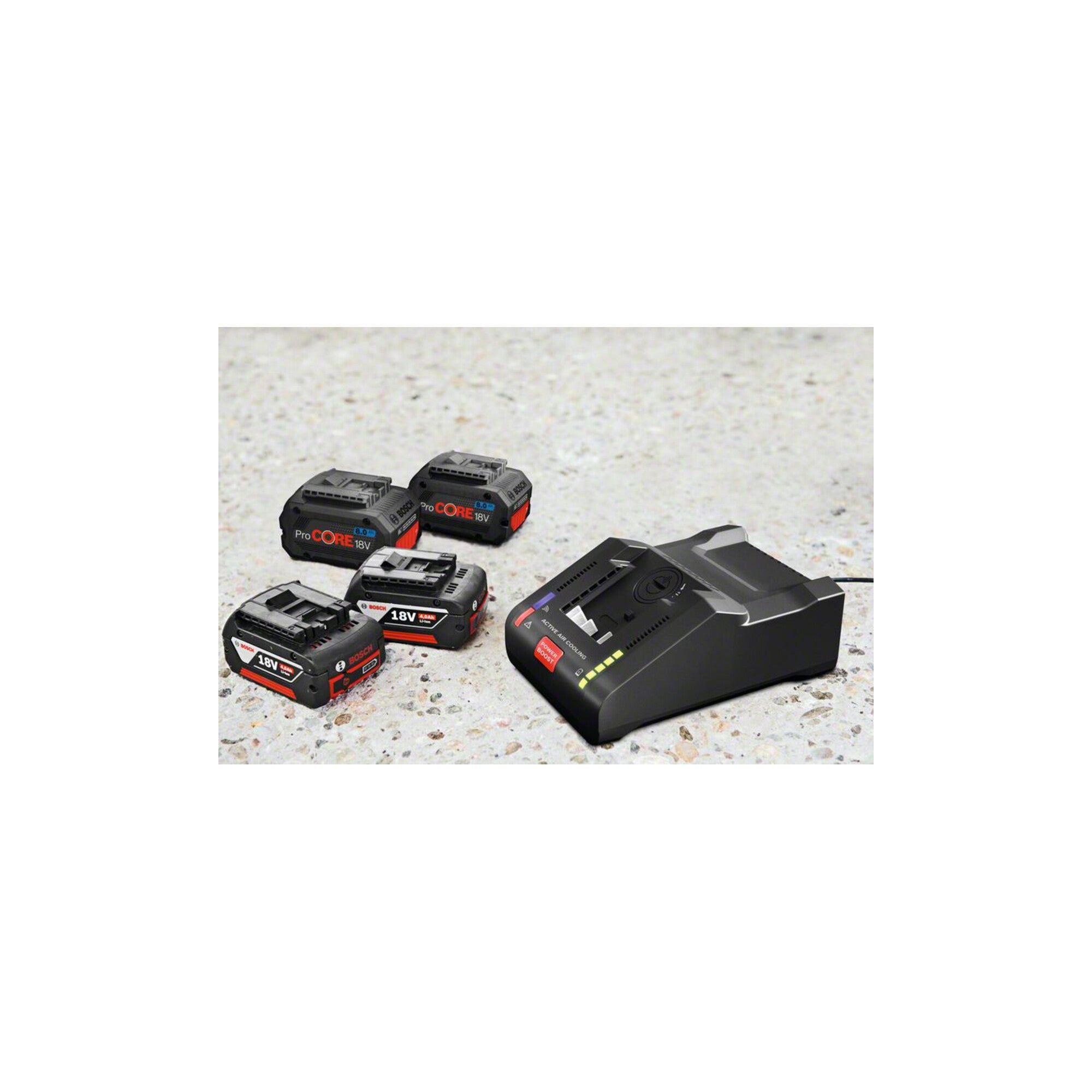 Bosch Akku Starter-Set: 2 x ProCORE 18 Volt 12,0 Ah GAL 18V-160 C und GCY 30-4