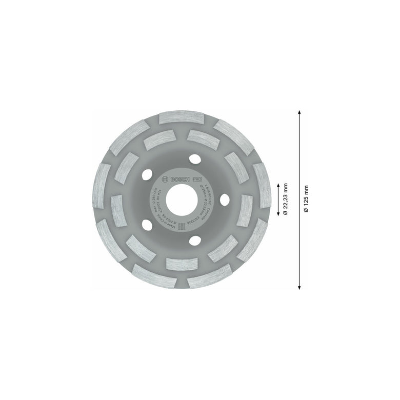 Bosch Diamanttopfscheibe Expert for Concrete Hohe Lebensdauer 125 x 22,23 x 5 mm