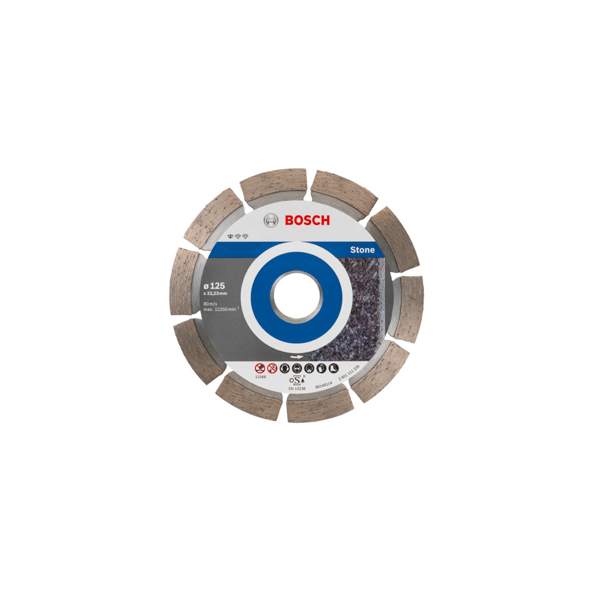 Bosch Diamanttrennscheibe Standard for Stone 125 x 22,23 x 1,6 x 10 mm 10 Stk