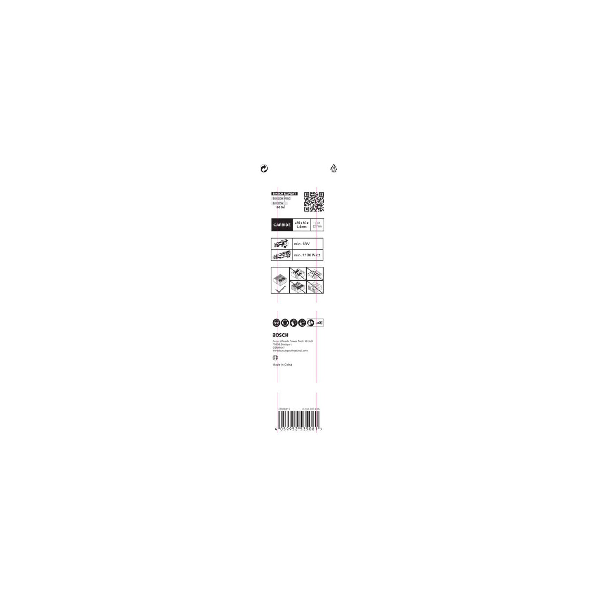 Bosch EXPERT Hollow Brick S 2243 HM Säbelsägeblatt für Säbelsägen