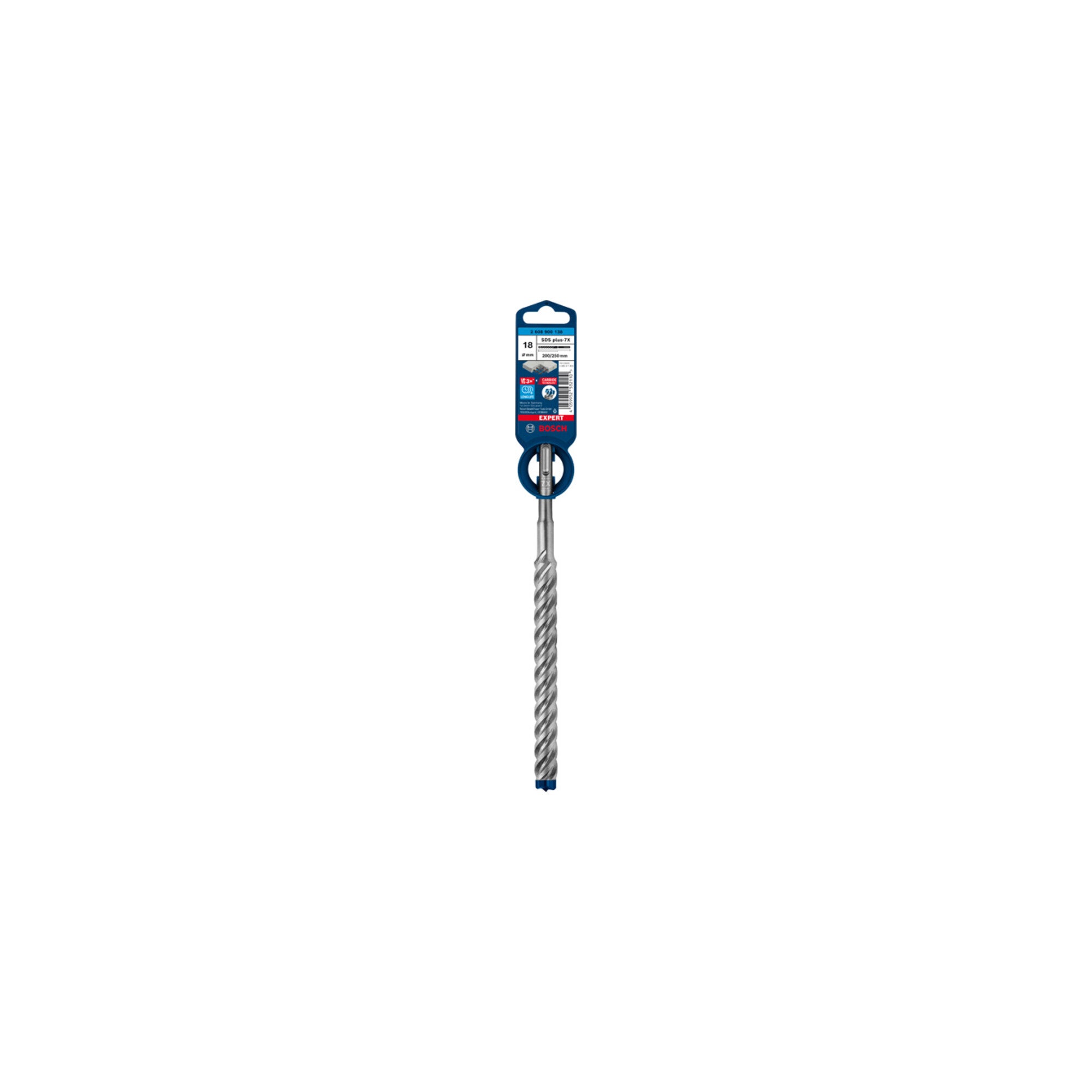 Bosch Hartmetall-Hammerbohrer EXPERT„7X“ SDS-plus,⌀xganze Länge: 18X250mm
