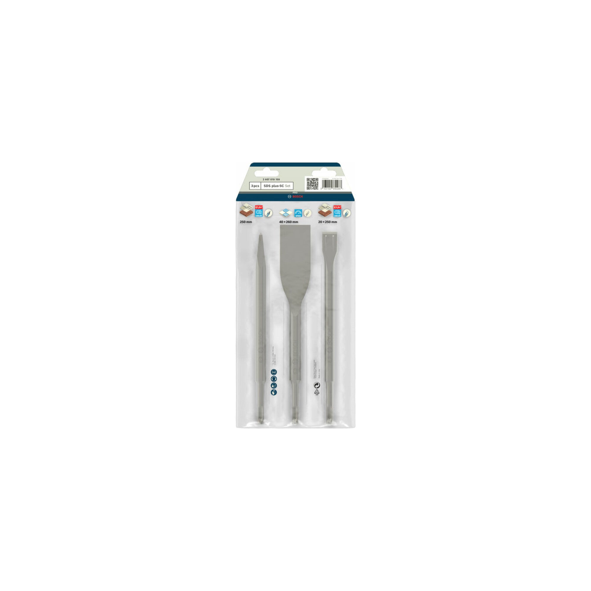 Bosch Meißel-Set mit SDS plus 3-teilig 250 250 260 x 20 40 mm
